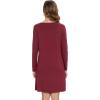 image:imageWiWi Nightgowns for Women Bamboo Viscose Cooling Sleepwear Super Soft Satin V Neck Sleepshirts Long Sleeve Nightshirt S4XDwine