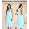 image:imageWiWi Nightgowns for Women Bamboo Viscose Super Soft Sleeveless Racerback Night Shirts Plus Size Cooling Sleepshirts S4XAaqua