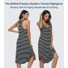 image:imageWiWi Nightgowns for Women Bamboo Viscose Super Soft Sleeveless Racerback Night Shirts Plus Size Cooling Sleepshirts S4XAblack White Stripe