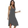 image:imageWiWi Nightgowns for Women Bamboo Viscose Super Soft Sleeveless Racerback Night Shirts Plus Size Cooling Sleepshirts S4XAblack White Stripe