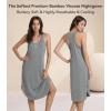 image:imageWiWi Nightgowns for Women Bamboo Viscose Super Soft Sleeveless Racerback Night Shirts Plus Size Cooling Sleepshirts S4XAheather Grey Stripe
