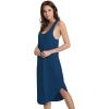 image:imageWiWi Nightgowns for Women Bamboo Viscose Super Soft Sleeveless Racerback Night Shirts Plus Size Cooling Sleepshirts S4XAink Blue