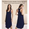 image:imageWiWi Nightgowns for Women Bamboo Viscose Super Soft Sleeveless Racerback Night Shirts Plus Size Cooling Sleepshirts S4XAnavy