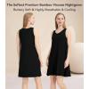 image:imageWiWi Nightgowns for Women Bamboo Viscose Super Soft Sleeveless Racerback Night Shirts Plus Size Cooling Sleepshirts S4XCblack