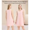 image:imageWiWi Nightgowns for Women Bamboo Viscose Super Soft Sleeveless Racerback Night Shirts Plus Size Cooling Sleepshirts S4XCcream Pink