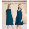 image:imageWiWi Nightgowns for Women Bamboo Viscose Super Soft Sleeveless Racerback Night Shirts Plus Size Cooling Sleepshirts S4XCpeacock Blue