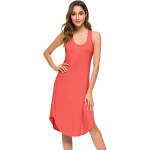 image:imageWiWi Nightgowns for Women Bamboo Viscose Super Soft Sleeveless Racerback Night Shirts Plus Size Cooling Sleepshirts S4XApeach
