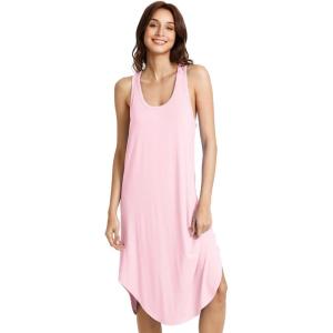 image:imageWiWi Nightgowns for Women Bamboo Viscose Super Soft Sleeveless Racerback Night Shirts Plus Size Cooling Sleepshirts S4XApink
