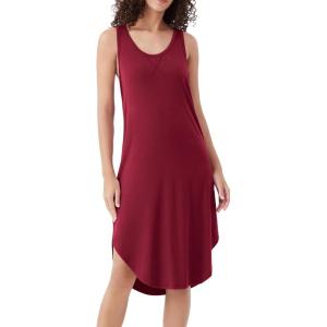 image:imageWiWi Nightgowns for Women Bamboo Viscose Super Soft Sleeveless Racerback Night Shirts Plus Size Cooling Sleepshirts S4XAwine