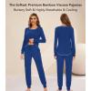 image:imageWiWi Bamboo Viscose Pajamas Set for Women Cooling Long Sleeve Sleepwear Super Soft Loungewear Pjs Jogger Pants Lounge SXXLAblue Depth