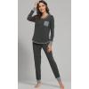 image:imageWiWi Bamboo Viscose Pajamas Set for Women Cooling Long Sleeve Sleepwear Super Soft Loungewear Pjs Jogger Pants Lounge SXXLAcharcoal Heather