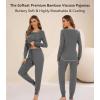 image:imageWiWi Bamboo Viscose Pajamas Set for Women Cooling Long Sleeve Sleepwear Super Soft Loungewear Pjs Jogger Pants Lounge SXXLAdark Heather Grey