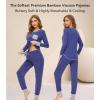 image:imageWiWi Bamboo Viscose Pajamas Set for Women Cooling Long Sleeve Sleepwear Super Soft Loungewear Pjs Jogger Pants Lounge SXXLAindigo Blue