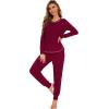 image:imageWiWi Bamboo Viscose Pajamas Set for Women Cooling Long Sleeve Sleepwear Super Soft Loungewear Pjs Jogger Pants Lounge SXXLAwine