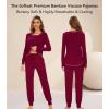 image:imageWiWi Bamboo Viscose Pajamas Set for Women Cooling Long Sleeve Sleepwear Super Soft Loungewear Pjs Jogger Pants Lounge SXXLAwine