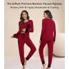image:imageWiWi Bamboo Viscose Pajamas Set for Women Cooling Long Sleeve Sleepwear Super Soft Loungewear Pjs Jogger Pants Lounge SXXLAwine Red