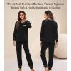 image:imageWiWi Bamboo Viscose Pajamas Set for Women Cooling Long Sleeve Sleepwear Super Soft Loungewear Pjs Jogger Pants Lounge SXXLBblack