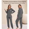 image:imageWiWi Bamboo Viscose Pajamas Set for Women Cooling Long Sleeve Sleepwear Super Soft Loungewear Pjs Jogger Pants Lounge SXXLBdark Heather Grey
