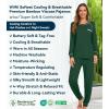image:imageWiWi Bamboo Viscose Pajamas Set for Women Cooling Long Sleeve Sleepwear Super Soft Loungewear Pjs Jogger Pants Lounge SXXLBdeep Green
