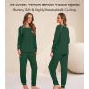 image:imageWiWi Bamboo Viscose Pajamas Set for Women Cooling Long Sleeve Sleepwear Super Soft Loungewear Pjs Jogger Pants Lounge SXXLBdeep Green