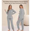 image:imageWiWi Bamboo Viscose Pajamas Set for Women Cooling Long Sleeve Sleepwear Super Soft Loungewear Pjs Jogger Pants Lounge SXXLBheather Grey