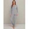 image:imageWiWi Bamboo Viscose Pajamas Set for Women Cooling Long Sleeve Sleepwear Super Soft Loungewear Pjs Jogger Pants Lounge SXXLBheather Grey