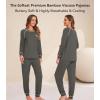 image:imageWiWi Bamboo Viscose Pajamas Set for Women Cooling Long Sleeve Sleepwear Super Soft Loungewear Pjs Jogger Pants Lounge SXXLBiron Grey