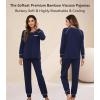 image:imageWiWi Bamboo Viscose Pajamas Set for Women Cooling Long Sleeve Sleepwear Super Soft Loungewear Pjs Jogger Pants Lounge SXXLBnavy