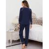 image:imageWiWi Bamboo Viscose Pajamas Set for Women Cooling Long Sleeve Sleepwear Super Soft Loungewear Pjs Jogger Pants Lounge SXXLBnavy