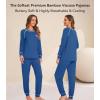 image:imageWiWi Bamboo Viscose Pajamas Set for Women Cooling Long Sleeve Sleepwear Super Soft Loungewear Pjs Jogger Pants Lounge SXXLBprussian Blue