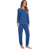 image:imageWiWi Bamboo Viscose Pajamas Set for Women Cooling Long Sleeve Sleepwear Super Soft Loungewear Pjs Jogger Pants Lounge SXXLBprussian Blue