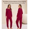 image:imageWiWi Bamboo Viscose Pajamas Set for Women Cooling Long Sleeve Sleepwear Super Soft Loungewear Pjs Jogger Pants Lounge SXXLBwine