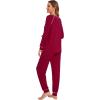 image:imageWiWi Bamboo Viscose Pajamas Set for Women Cooling Long Sleeve Sleepwear Super Soft Loungewear Pjs Jogger Pants Lounge SXXLBwine