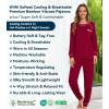 image:imageWiWi Bamboo Viscose Pajamas Set for Women Cooling Long Sleeve Sleepwear Super Soft Loungewear Pjs Jogger Pants Lounge SXXLBwine