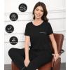 image:imageWiWi Bamboo Viscose Pajamas for Women Super Soft Cooling Loungewear Short Sleeve Tops and Long Pants Sleepwear SXXLDblack