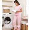 image:imageWiWi Bamboo Viscose Pajamas for Women Super Soft Cooling Loungewear Short Sleeve Tops and Long Pants Sleepwear SXXLDpink
