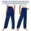 image:imageWiWi Pajama Pants for Women Viscose from Bamboo Super Soft Wide Leg Cooling Sweatpants Drawstring Bottoms Sleep Pj Pant SXXLAblue Depth