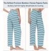 image:imageWiWi Pajama Pants for Women Viscose from Bamboo Super Soft Wide Leg Cooling Sweatpants Drawstring Bottoms Sleep Pj Pant SXXLAblue White Stripe
