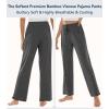 image:imageWiWi Pajama Pants for Women Viscose from Bamboo Super Soft Wide Leg Cooling Sweatpants Drawstring Bottoms Sleep Pj Pant SXXLAcharcoal Heather