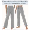image:imageWiWi Pajama Pants for Women Viscose from Bamboo Super Soft Wide Leg Cooling Sweatpants Drawstring Bottoms Sleep Pj Pant SXXLAheather Grey