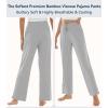 image:imageWiWi Pajama Pants for Women Viscose from Bamboo Super Soft Wide Leg Cooling Sweatpants Drawstring Bottoms Sleep Pj Pant SXXLAlight Heather Grey
