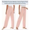 image:imageWiWi Pajama Pants for Women Viscose from Bamboo Super Soft Wide Leg Cooling Sweatpants Drawstring Bottoms Sleep Pj Pant SXXLApale Pink