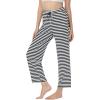 image:imageWiWi Pajama Pants for Women Viscose from Bamboo Super Soft Wide Leg Cooling Sweatpants Drawstring Bottoms Sleep Pj Pant SXXLAwhite Stripe on Black