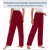 image:imageWiWi Pajama Pants for Women Viscose from Bamboo Super Soft Wide Leg Cooling Sweatpants Drawstring Bottoms Sleep Pj Pant SXXLAwine Red