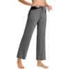image:imageWiWi Pajama Pants for Women Viscose from Bamboo Super Soft Wide Leg Cooling Sweatpants Drawstring Bottoms Sleep Pj Pant SXXLBdark Heather Grey