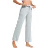 image:imageWiWi Pajama Pants for Women Viscose from Bamboo Super Soft Wide Leg Cooling Sweatpants Drawstring Bottoms Sleep Pj Pant SXXLBlight Heather Grey