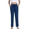 image:imageWiWi Pajama Pants for Women Viscose from Bamboo Super Soft Wide Leg Cooling Sweatpants Drawstring Bottoms Sleep Pj Pant SXXLCink Blue