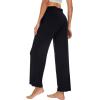 image:imageWiWi Pajama Pants for Women Viscose from Bamboo Super Soft Wide Leg Cooling Sweatpants Drawstring Bottoms Sleep Pj Pant SXXLDblack