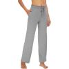 image:imageWiWi Pajama Pants for Women Viscose from Bamboo Super Soft Wide Leg Cooling Sweatpants Drawstring Bottoms Sleep Pj Pant SXXLDheather Grey