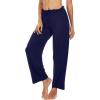 image:imageWiWi Pajama Pants for Women Viscose from Bamboo Super Soft Wide Leg Cooling Sweatpants Drawstring Bottoms Sleep Pj Pant SXXLDnavy